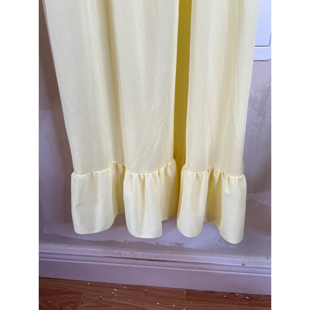Jennifer Dale Yellow Nightgown Puff Sleeves Ruffle Hem Size 9 Vintage 70’s retro - Picture 6 of 7